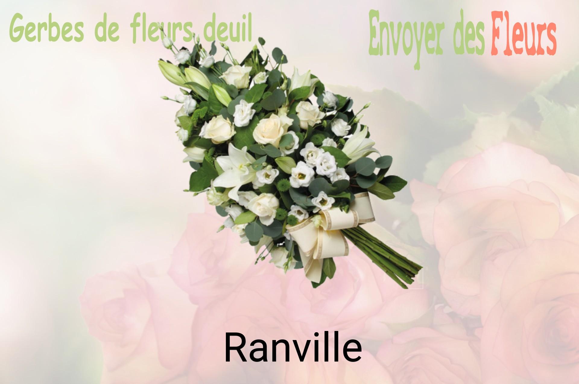 Gerbe de fleurs de deuil livrée à Ranville